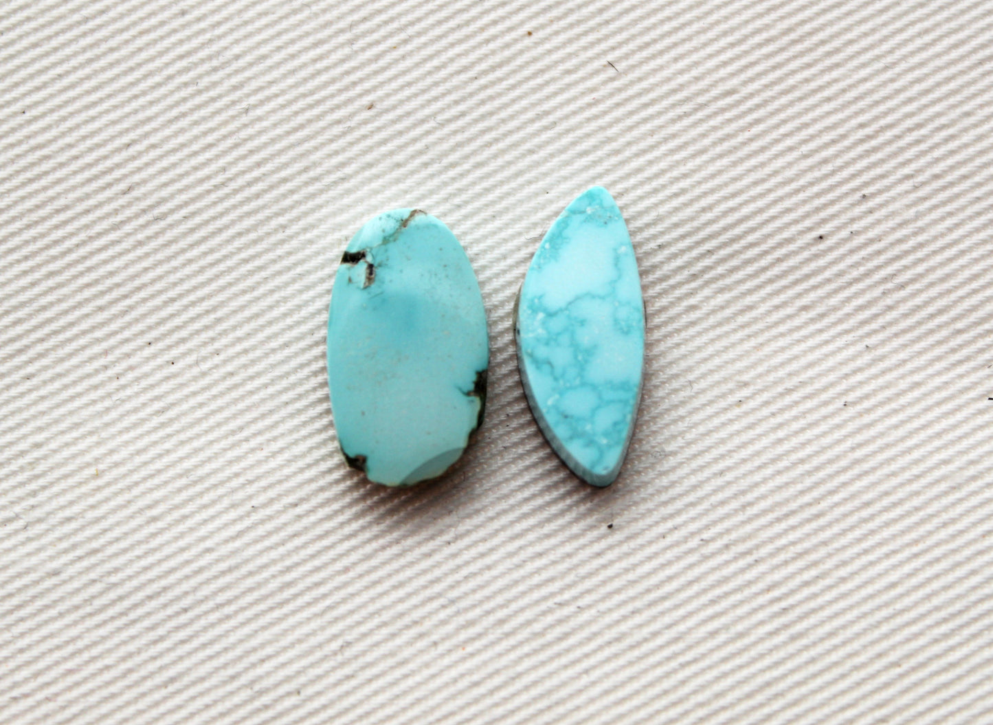 Blue Moon Turquoise lot Two cabochons Gemstones