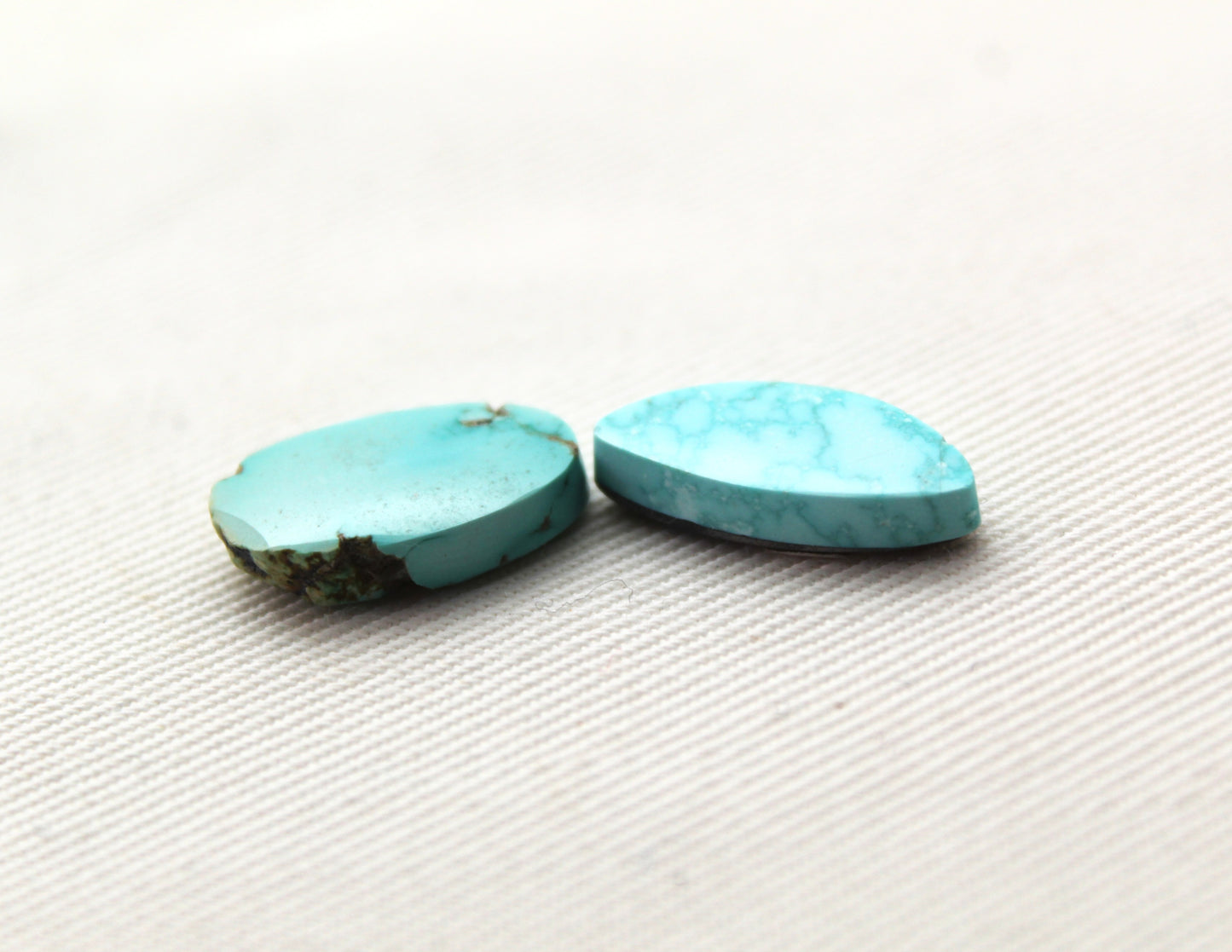 Blue Moon Turquoise lot Two cabochons Gemstones