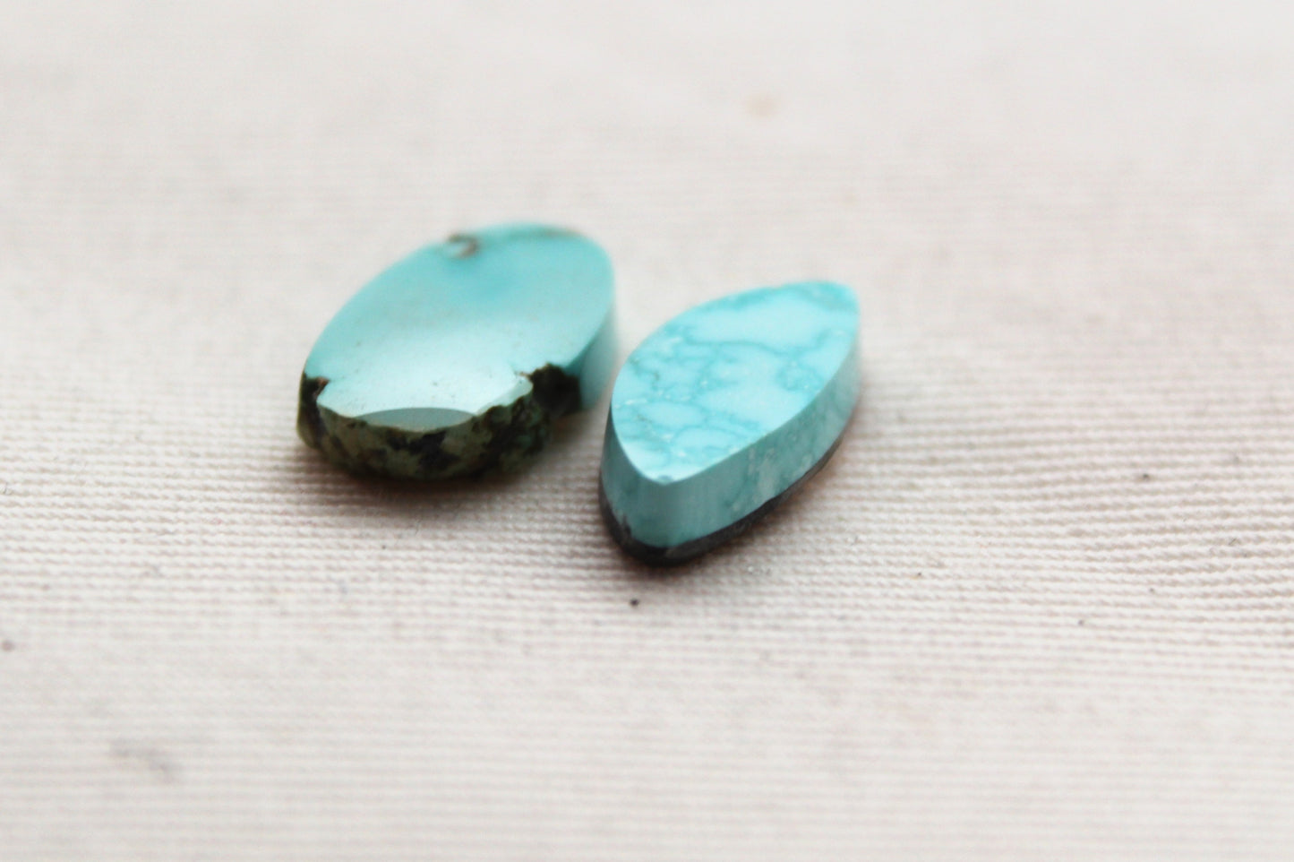 Blue Moon Turquoise lot Two cabochons Gemstones