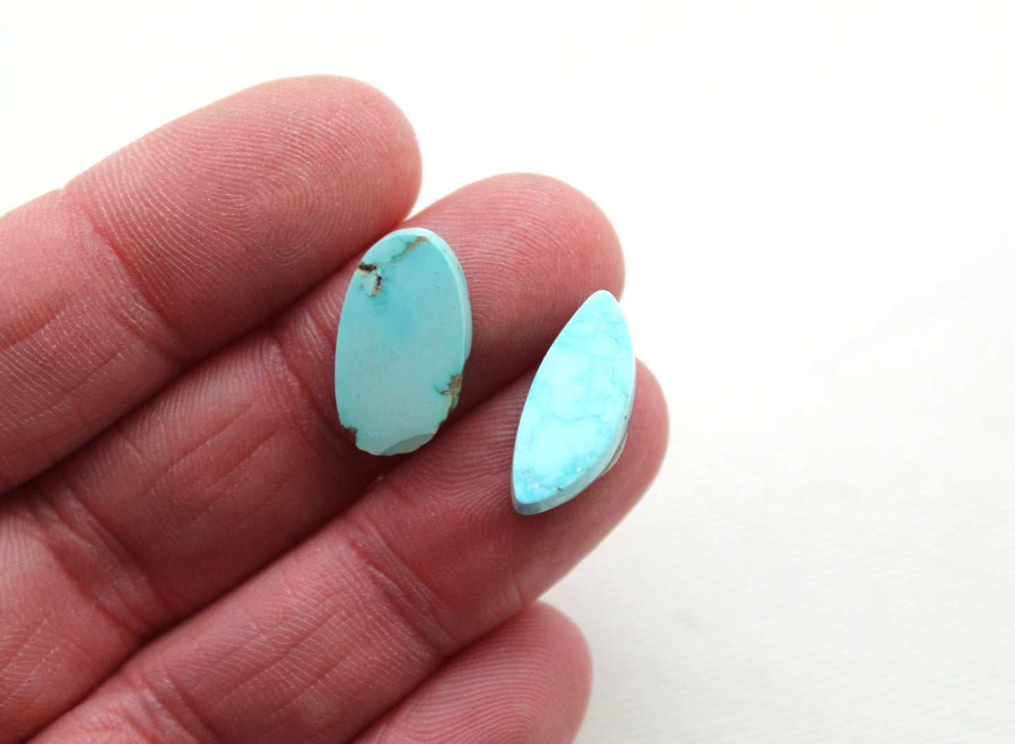 Blue Moon Turquoise lot Two cabochons Gemstones