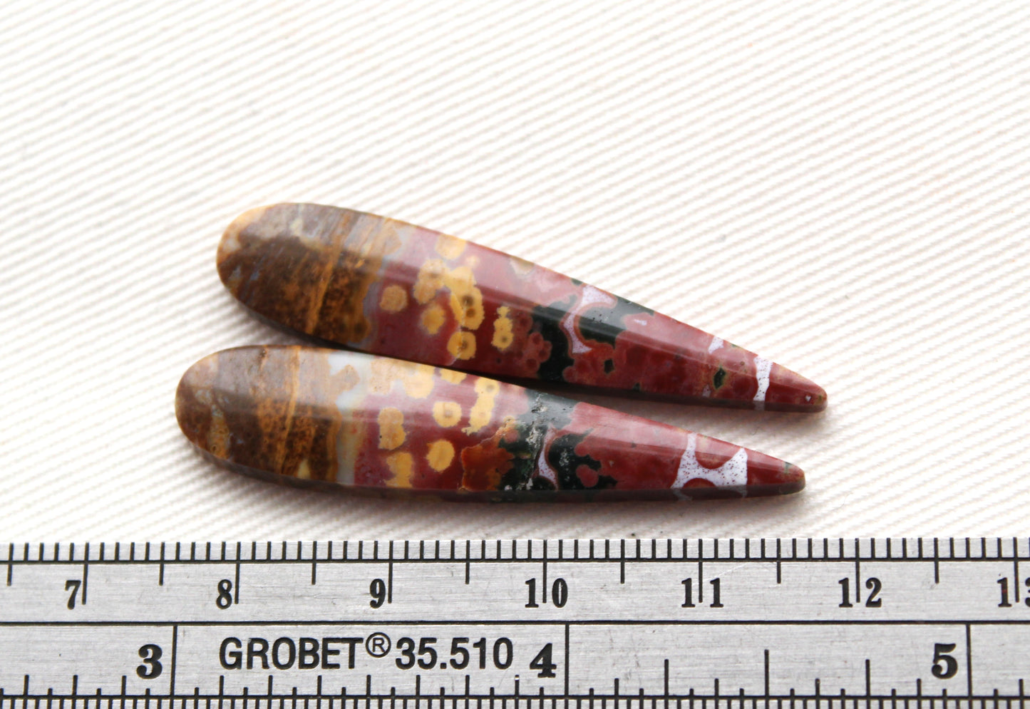 River Jasper Cabochon Pair Gemstone multicolor