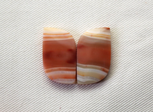 Banded Agates Cabochons Gemstone orange