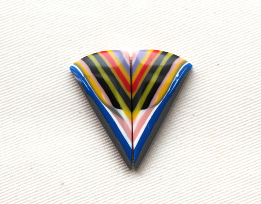 Surfite Cabochon Pair multicolors triangle