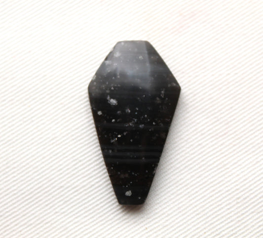 Midnight Galaxy Obsidian cabochon gemstone Coffin