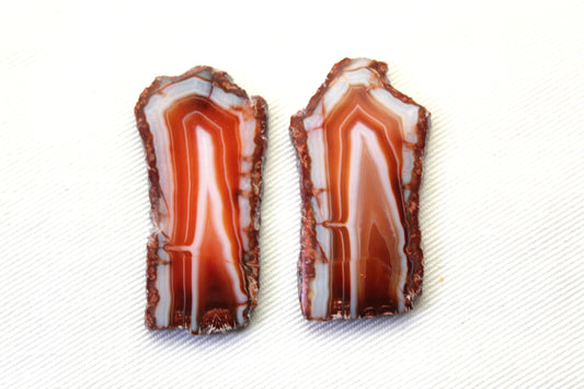 Sliced Agate Pair Gemstones freeform natural