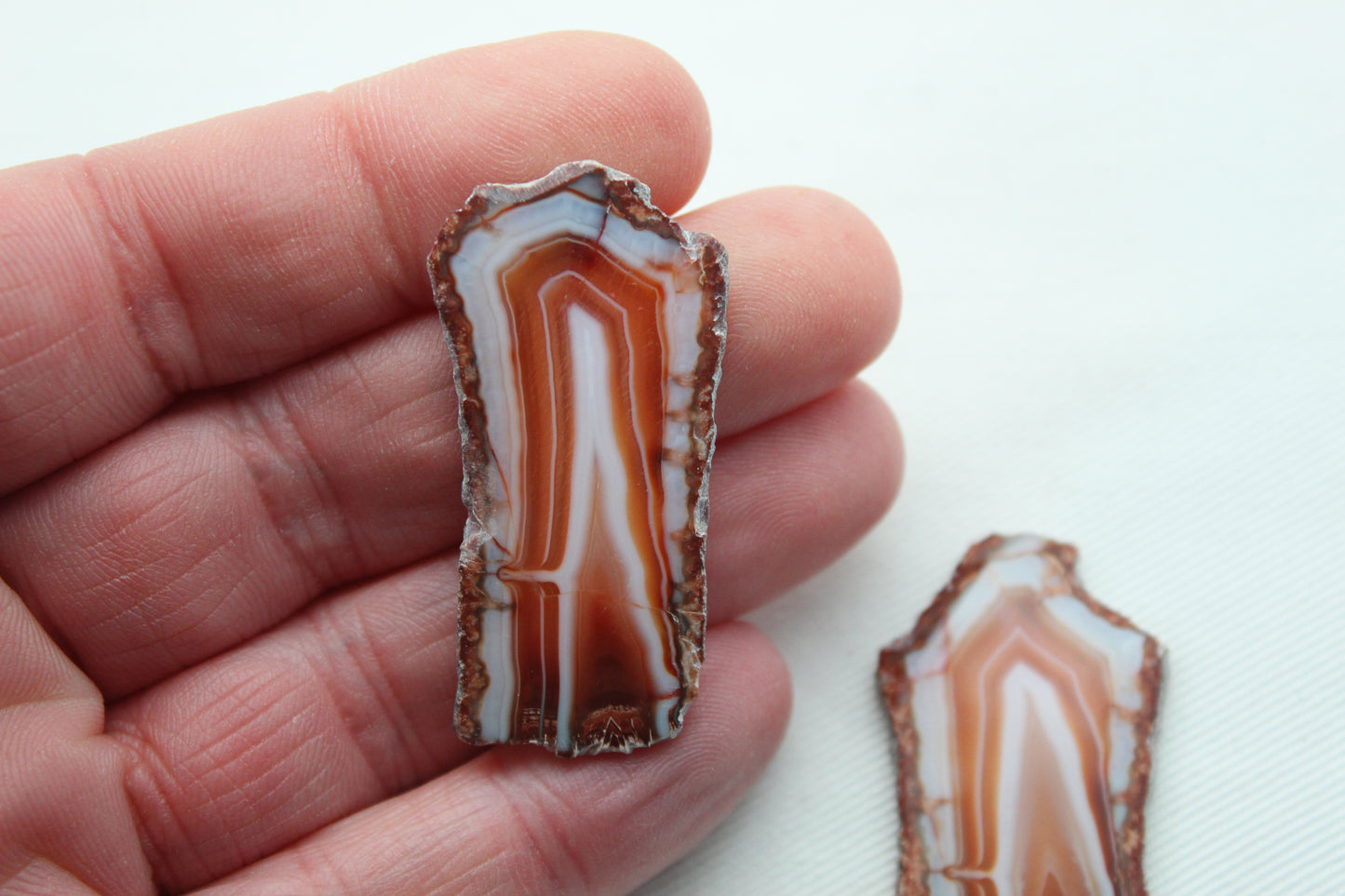 Sliced Agate Pair Gemstones freeform natural