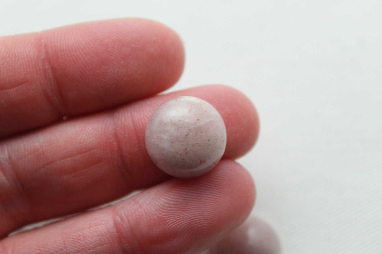 TWO pink Moonstone cabochons Gemstones round 14MM - LAST ONES