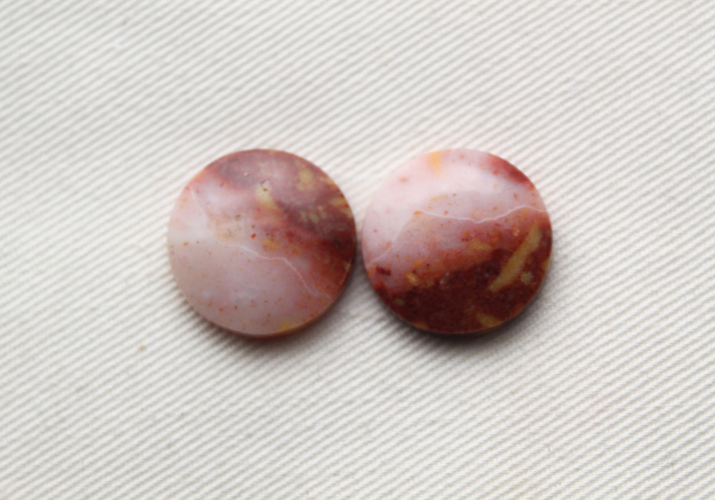 Agates Cabochons Gemstone red white round 18MM