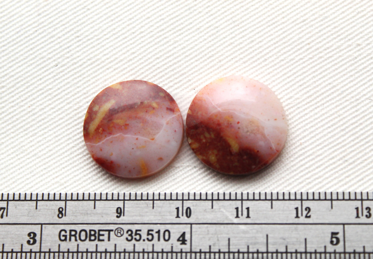 Agates Cabochons Gemstone red white round 18MM