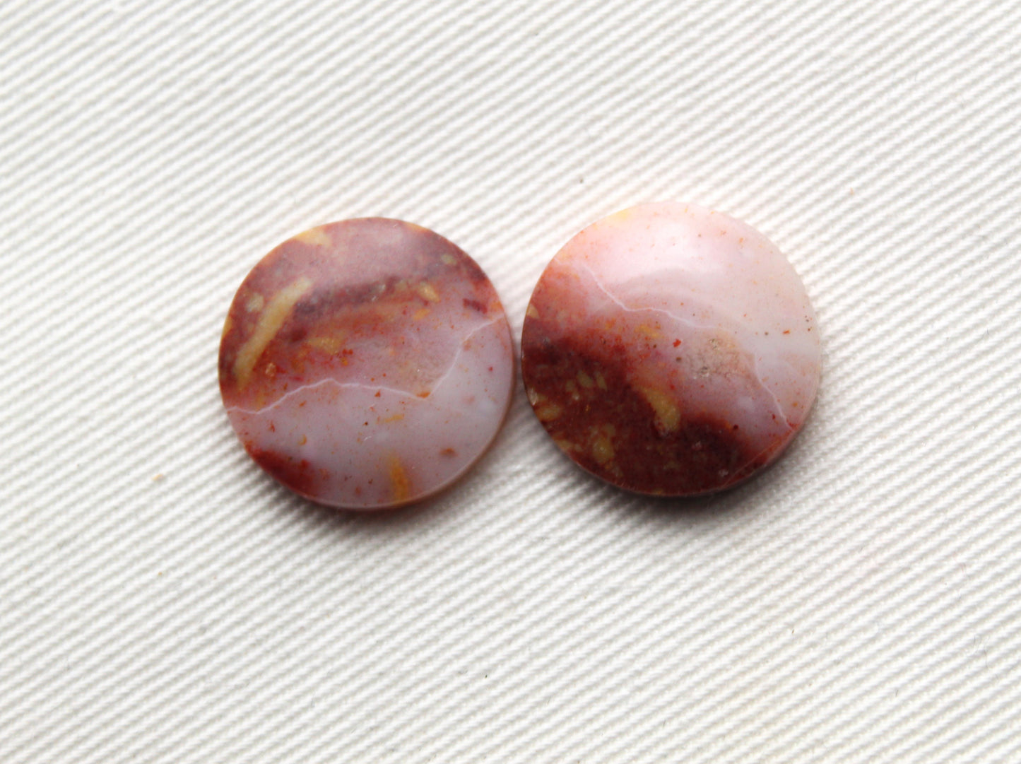 Agates Cabochons Gemstone red white round 18MM