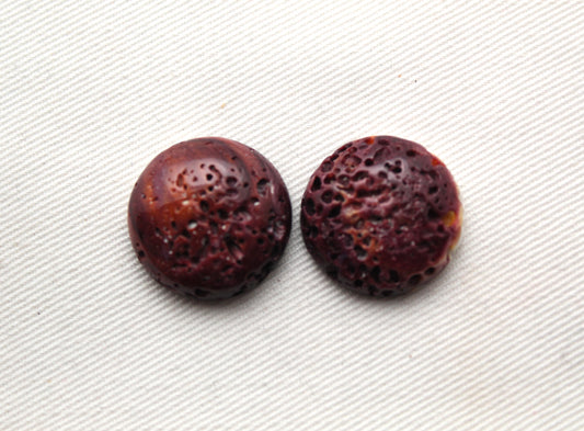 TWO Spiney Oyster purple round 20MM - LAST ONES