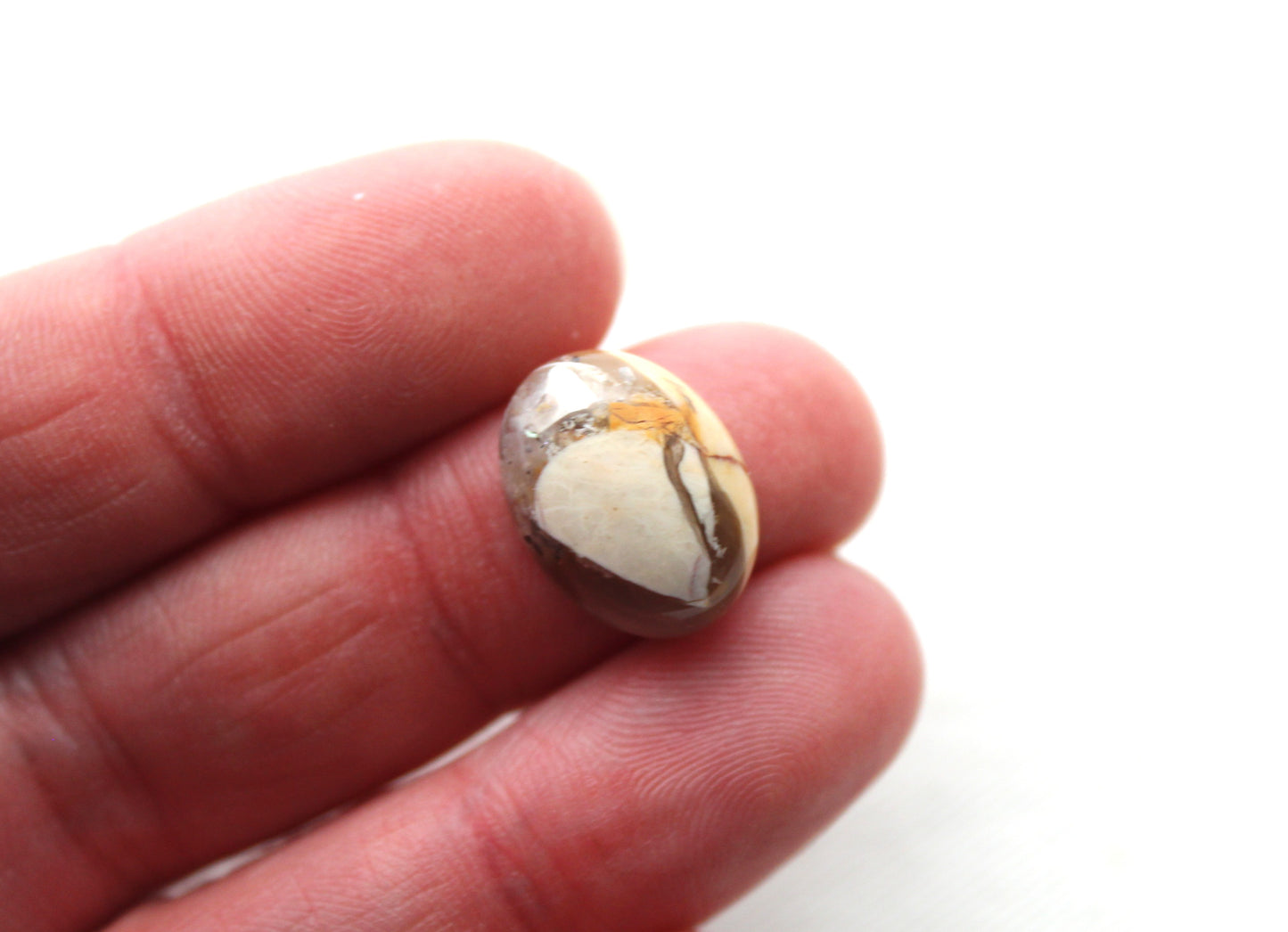 TWO oval cabochons of Brecciated Mookaite Gemstones 12X16MM