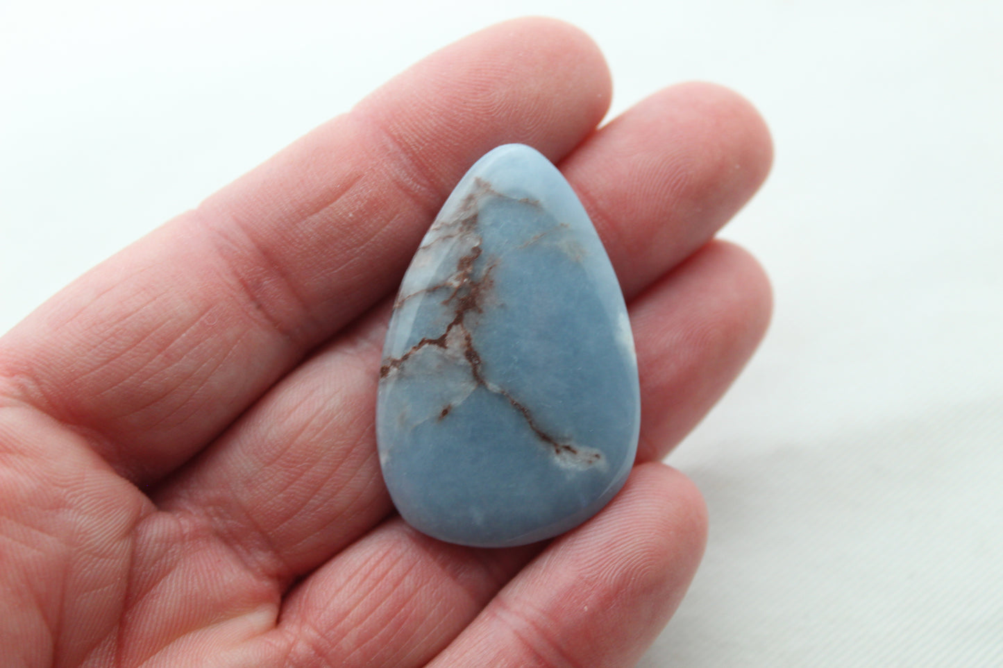 Large Angelite in Matrix freeform Cabochon Blue Gemstone