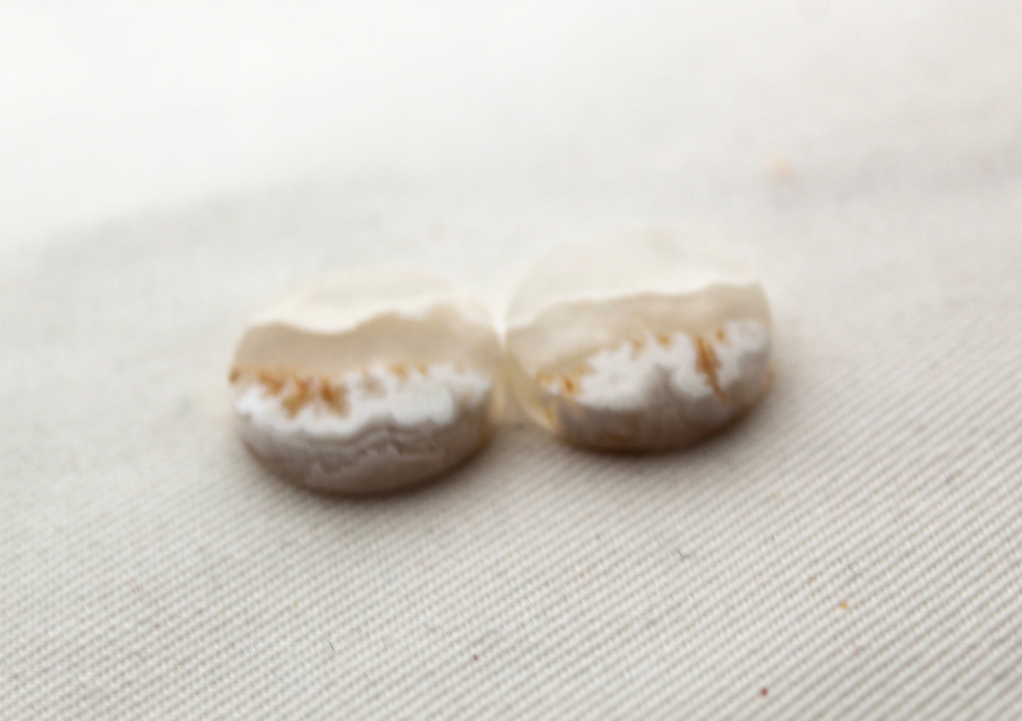 Pandora Agate Cabochons Pair Gemstone white round 17MM