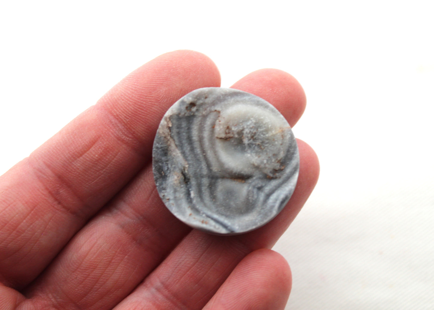 Chalcedony druzy cabochon gemstone round 30 MM