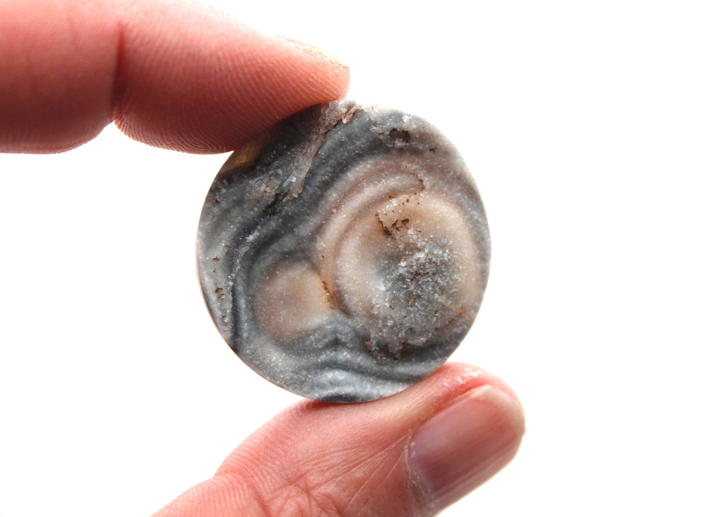 Chalcedony druzy cabochon gemstone round 30 MM