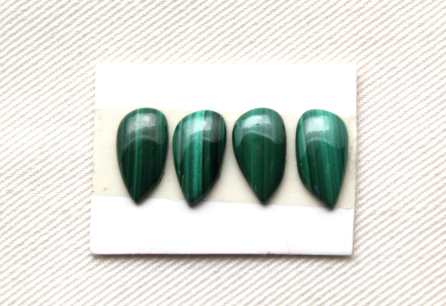 FOUR mini freeform Malachite Cabochons Green Gemstones