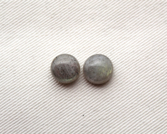 TWO Labradorite cabochons round 10MM Gemstone