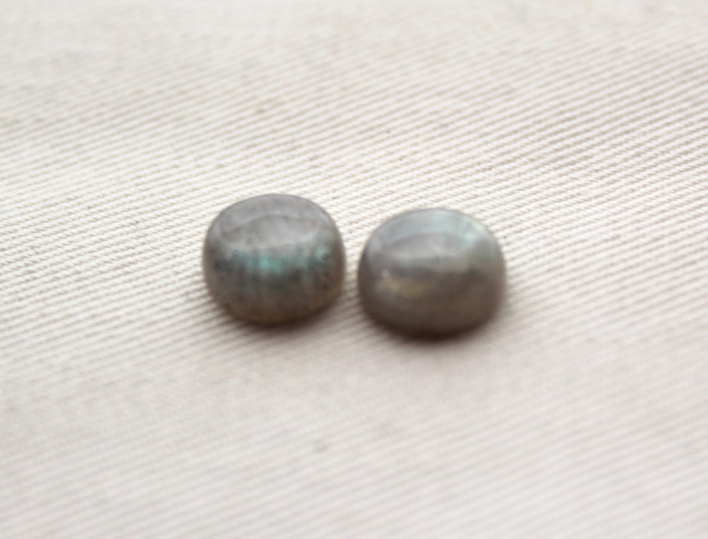 TWO Labradorite cabochons round 10MM Gemstone