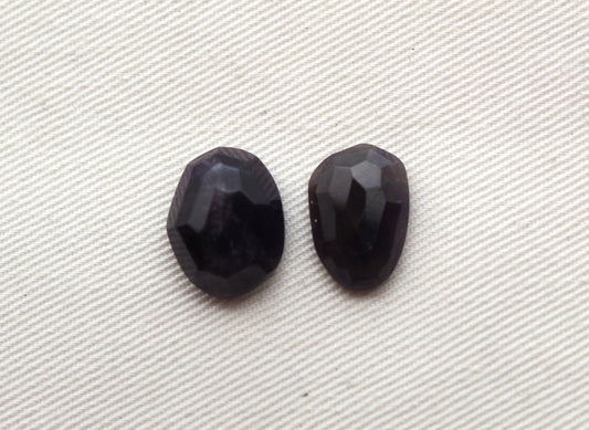 TWO Rose cut Amethyst Cabochon Gemstone purple