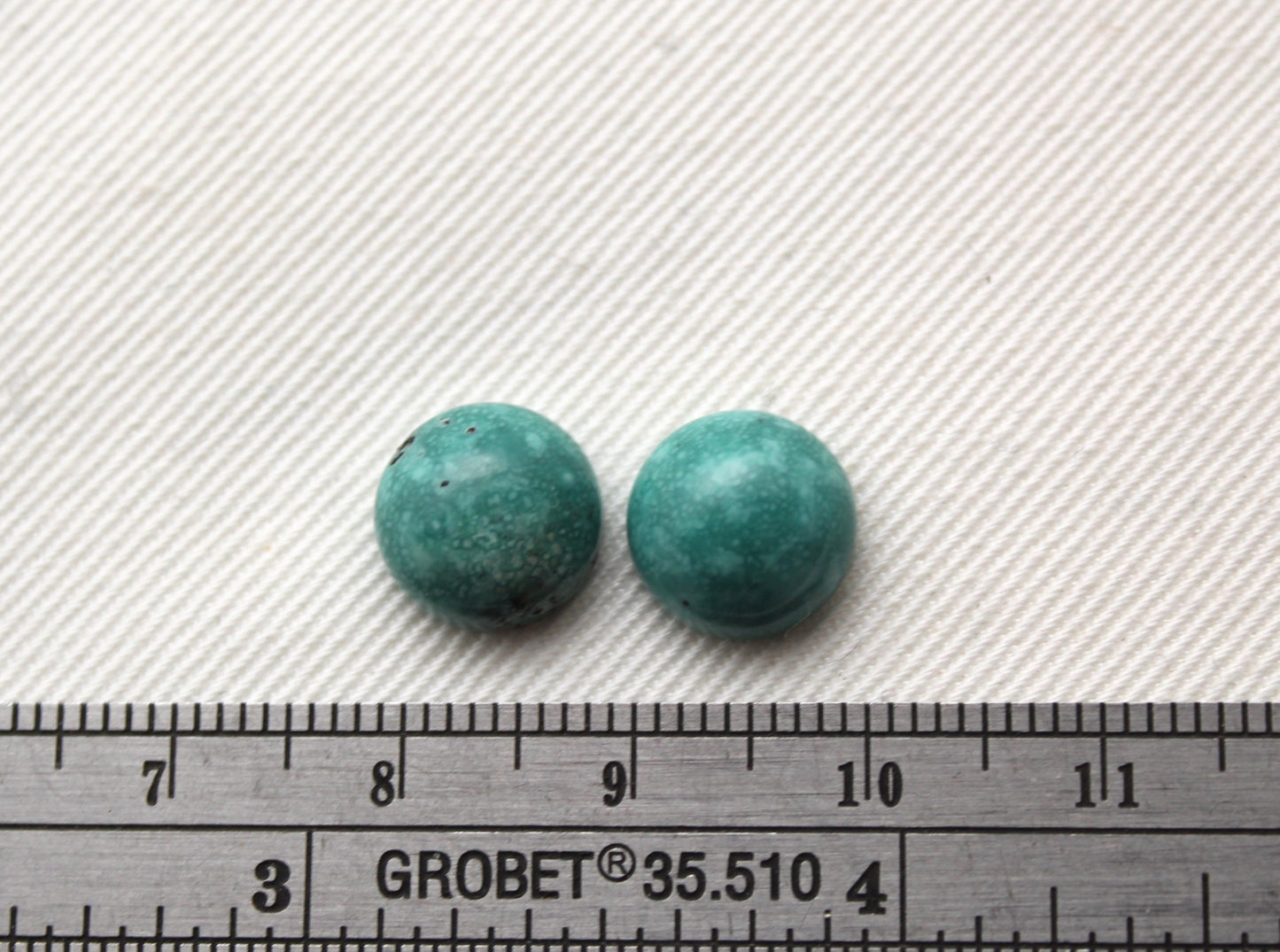 TWO round Turquoise cabochons Gemstones 10MM