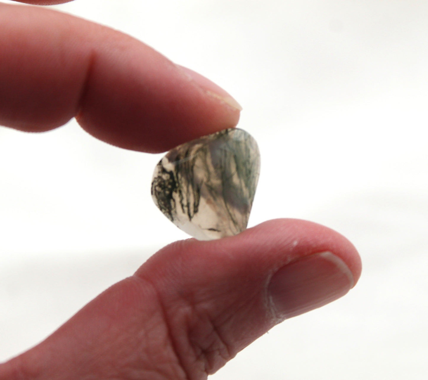 Green Moss Agate Faceted Cabochon gemstone