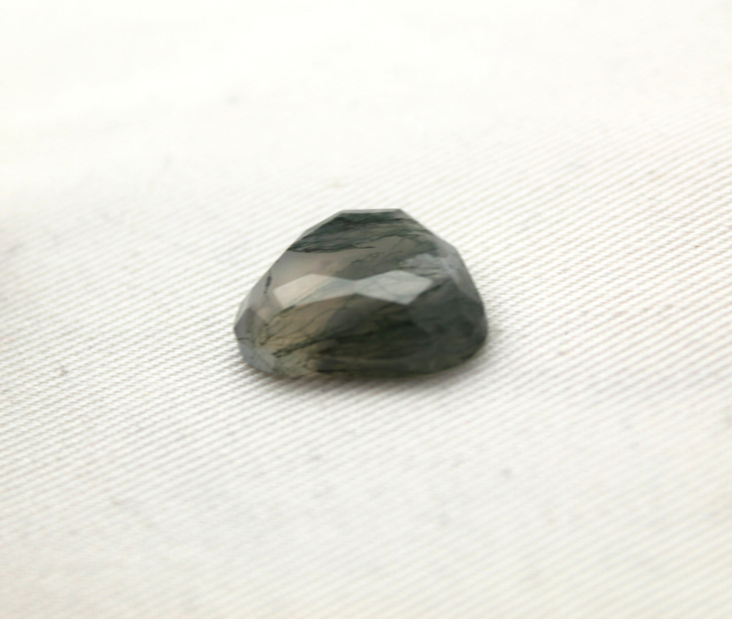 Green Moss Agate Faceted Cabochon gemstone