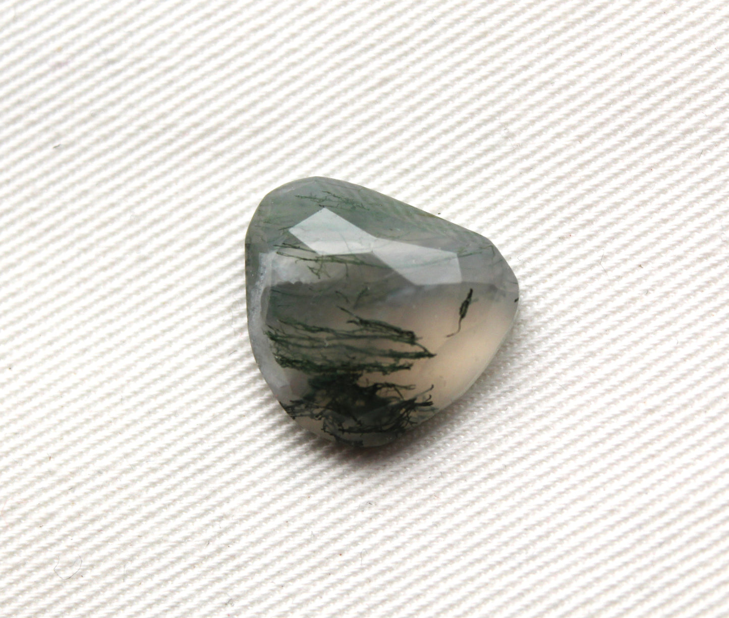 Green Moss Agate Faceted Cabochon gemstone