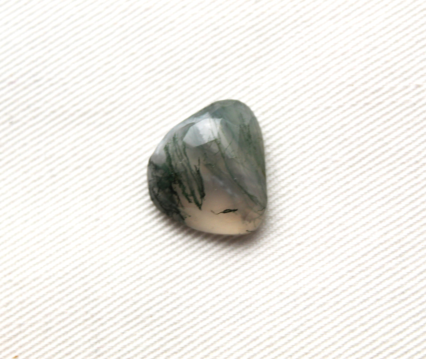 Green Moss Agate Faceted Cabochon gemstone