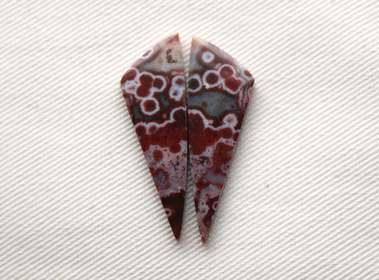 River Jasper Cabochon Pair Gemstone