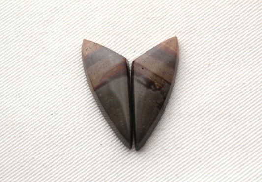 Indonesian Picture Jasper Pair Cabochons gemstones