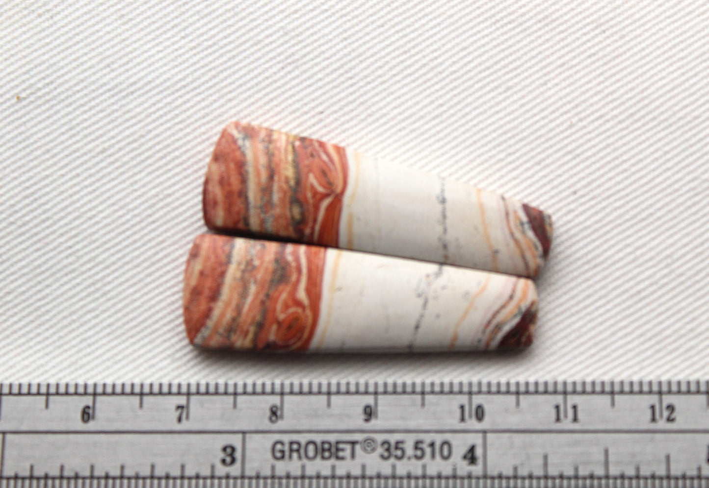 <tc>Paire de Cabochons de Jaspe Rétro crème jaune marron</tc>