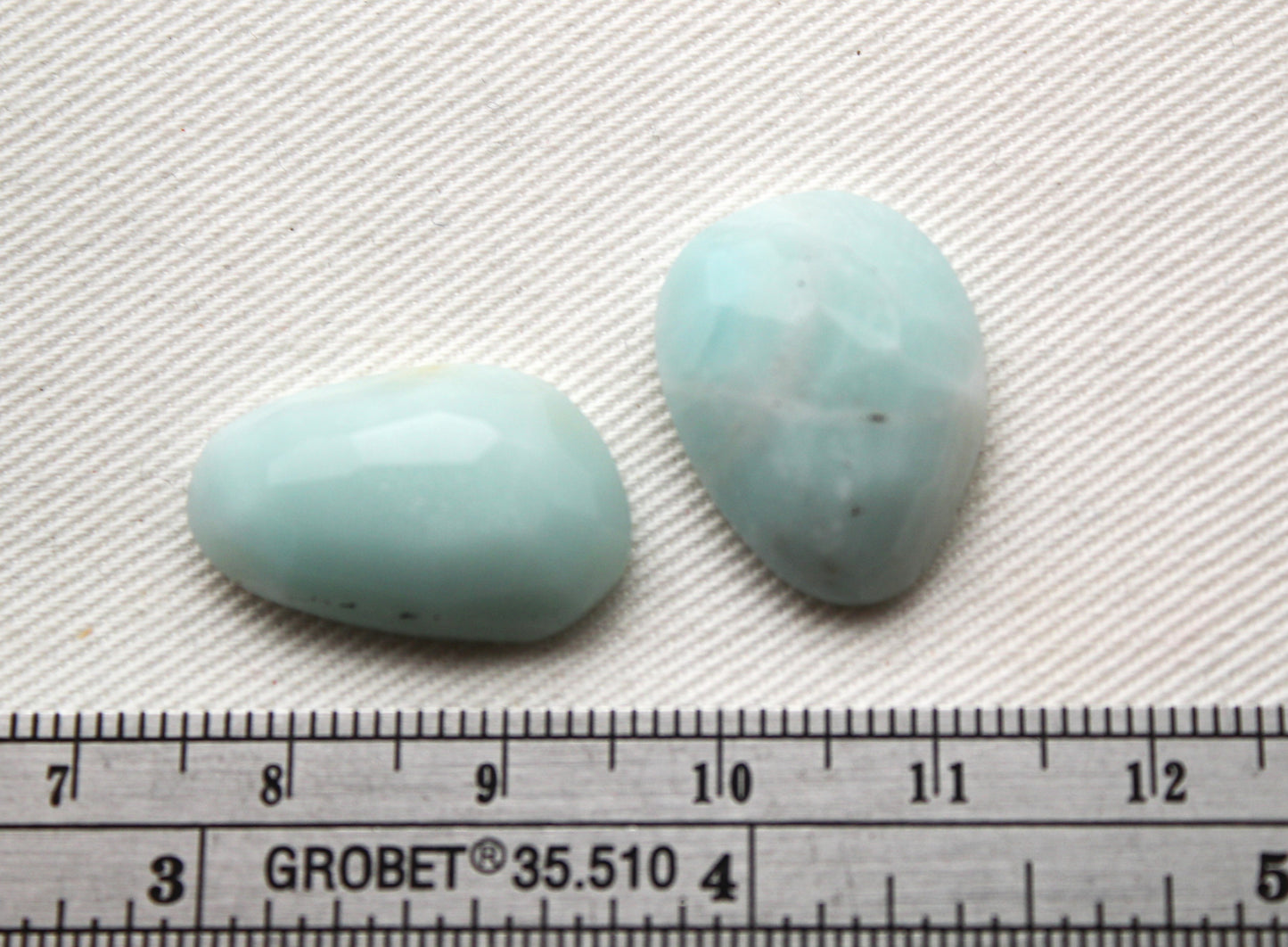 TWO Chinese Amazonite cabochon Freeform rose cut Gemstone