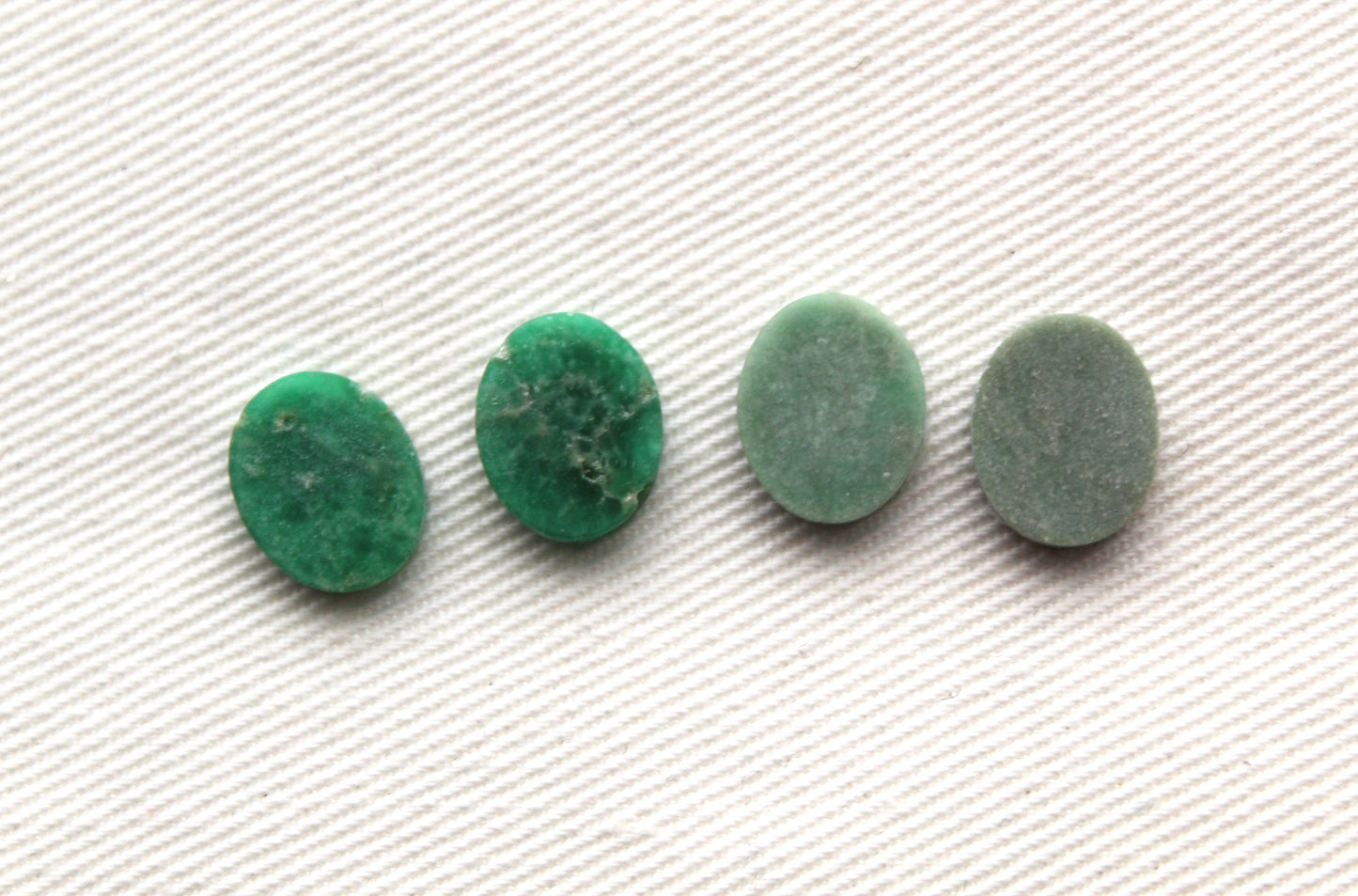 FOUR Variscite Flat cabochons 8X10 MM Gemstones Oval