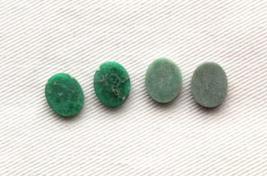 FOUR Variscite Flat cabochons 8X10 MM Gemstones Oval