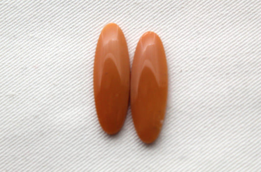 Yellow Chrysoprase Cabochon Pair Gemstone Oval
