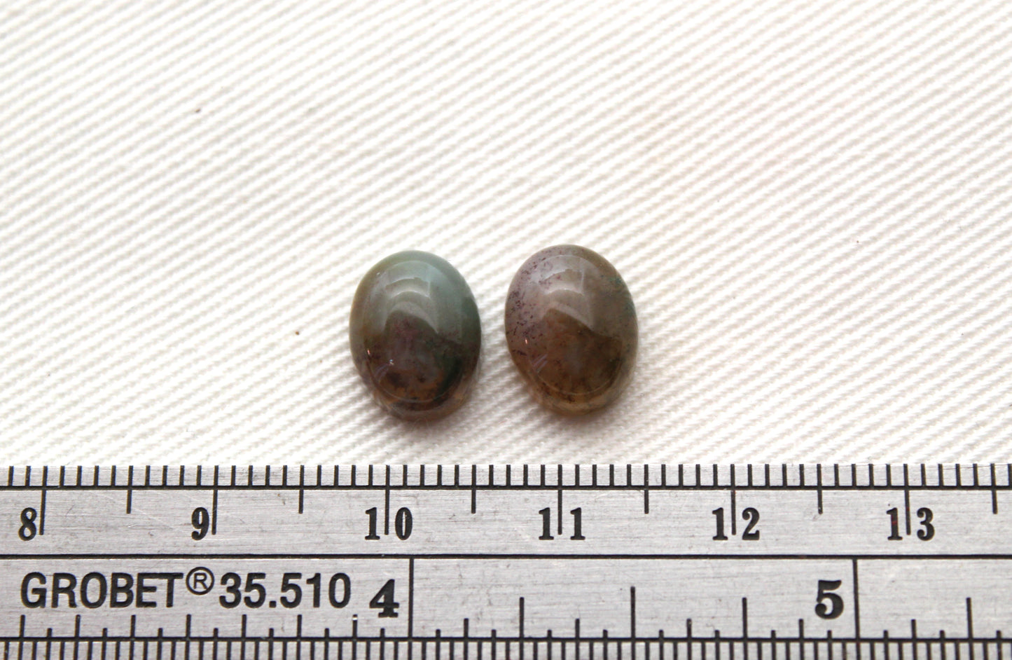 TWO Green Bloodstone Cabochons Oval 8X10MM