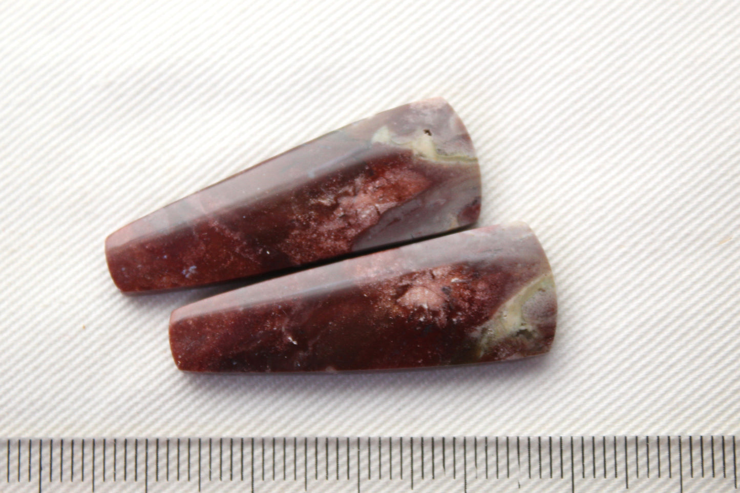 Indonesian Jasper Cabochons Pair Gemstone pink beige