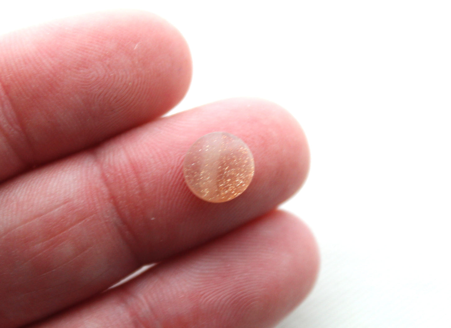 TWO Gold sand Sunstone cabochons 8 MM Gemstones round