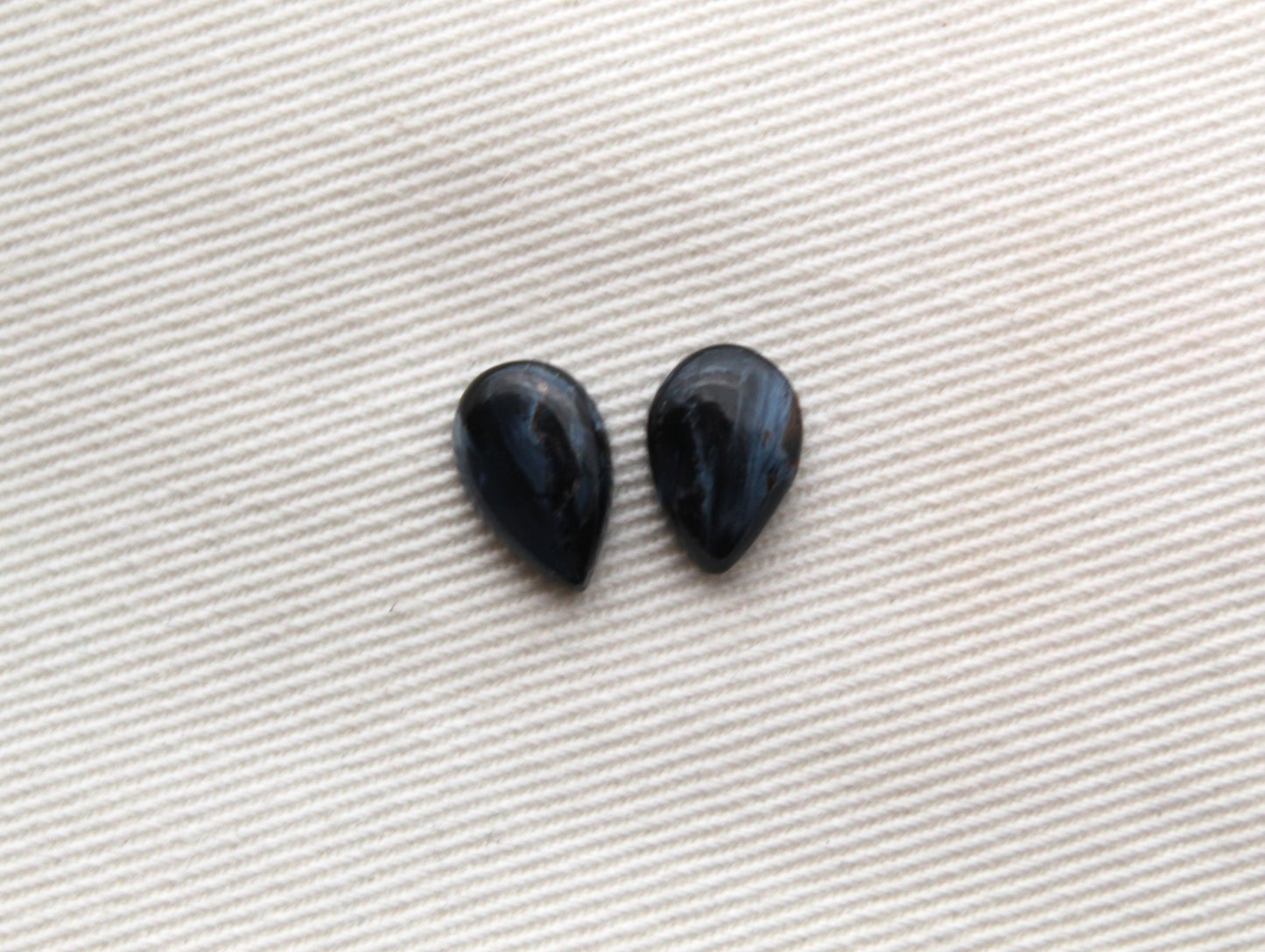 TWO small Pietersite Cabochon pear shape gemstone natural 10X7MM