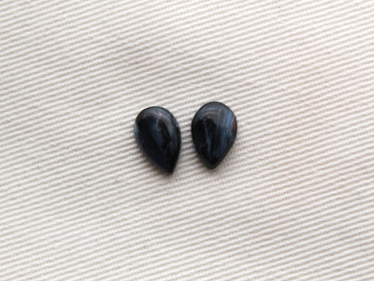 TWO small Pietersite Cabochon pear shape gemstone natural 10X7MM