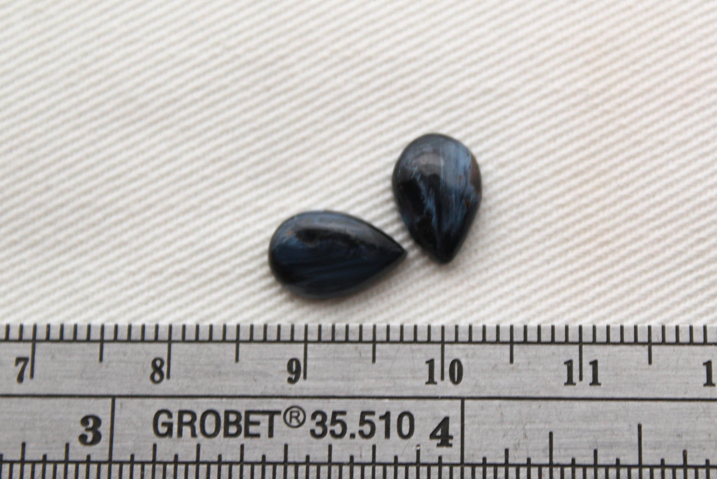 TWO small Pietersite Cabochon pear shape gemstone natural 10X7MM