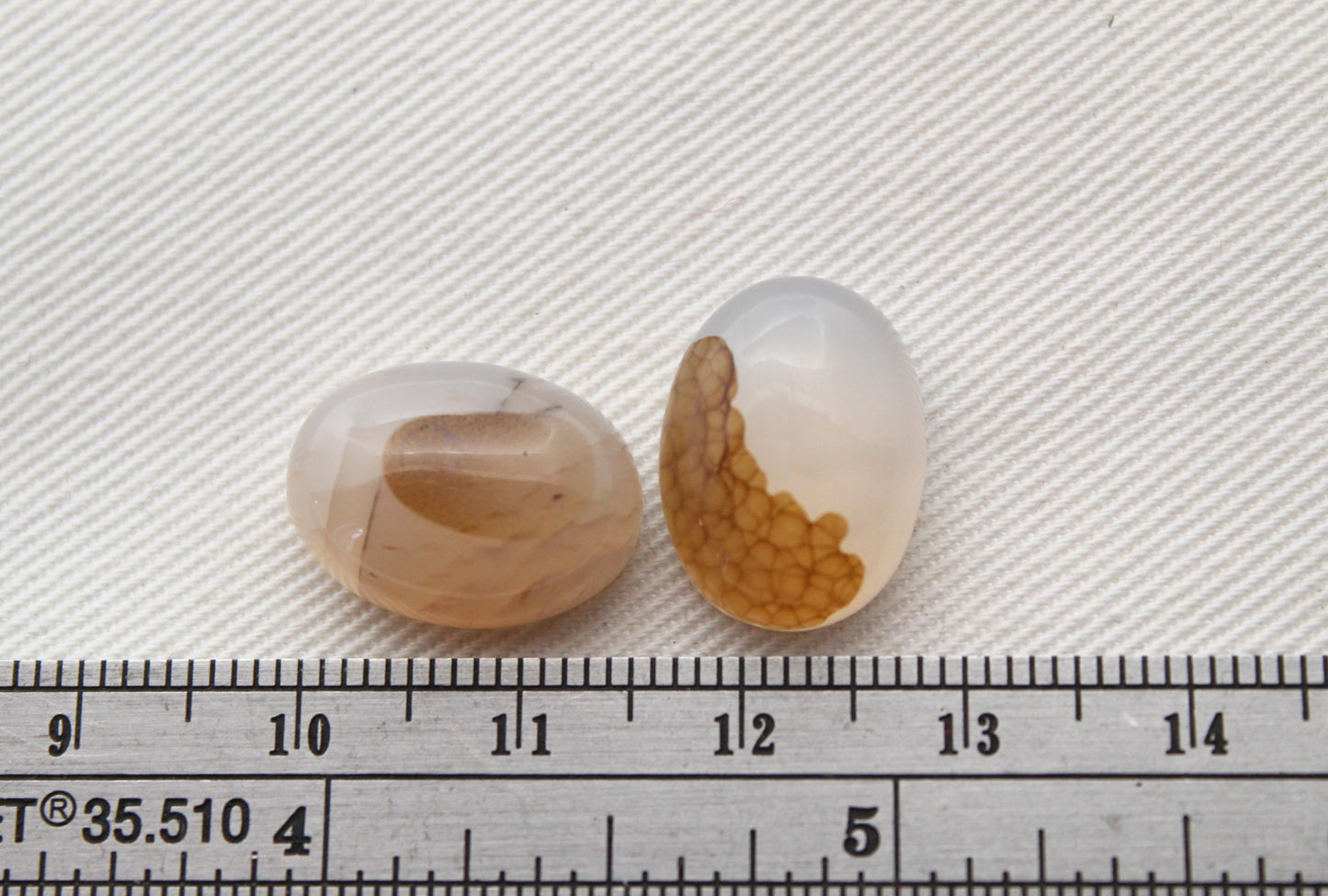 TWO Montana Agate Cabochon Oval gemstone 12X16MM