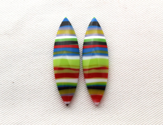 Surfite Cabochon Pair multicolors marquise