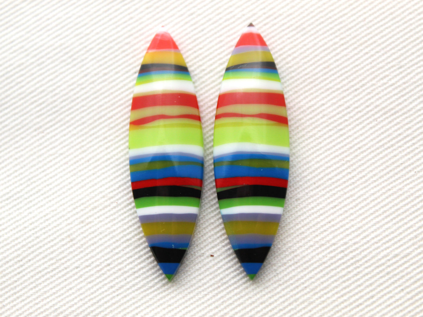 Surfite Cabochon Pair multicolors marquise