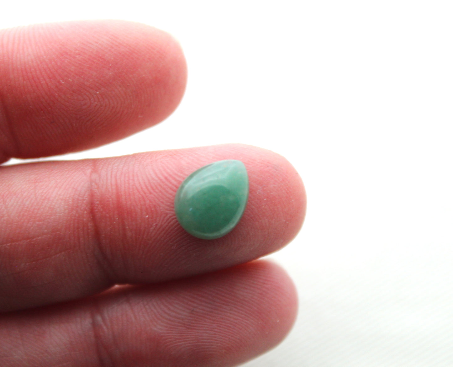 TWO pear green aventurine cabochons Gemstone 8X10MM