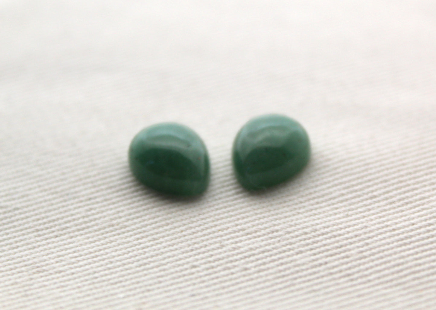 TWO pear green aventurine cabochons Gemstone 8X10MM