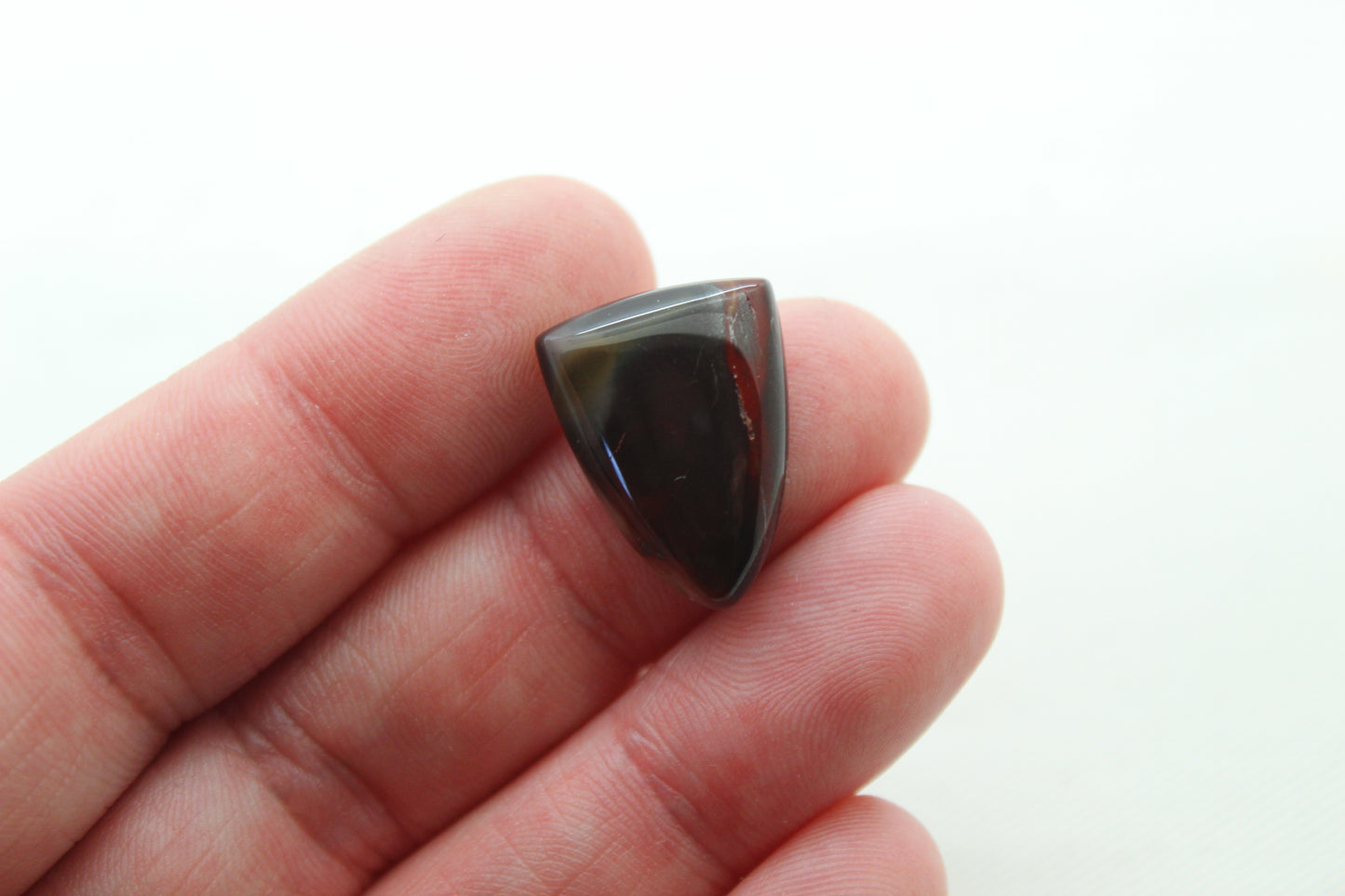 THREE dark mookaite cabochons 15 x 20 MM Gemstones shield