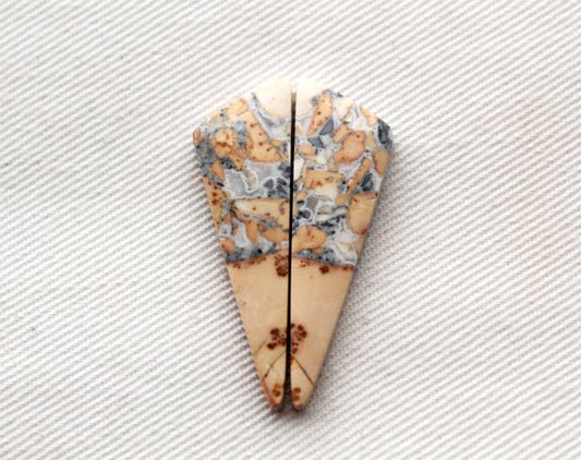 Maligano Jasper cabochons pair Gemstone triangle