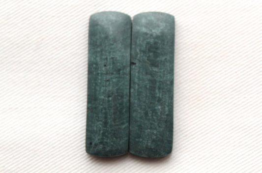 Wonosobo Jasper Cabochons Pair Gemstone rectangle